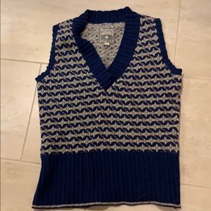 Navy wool vest